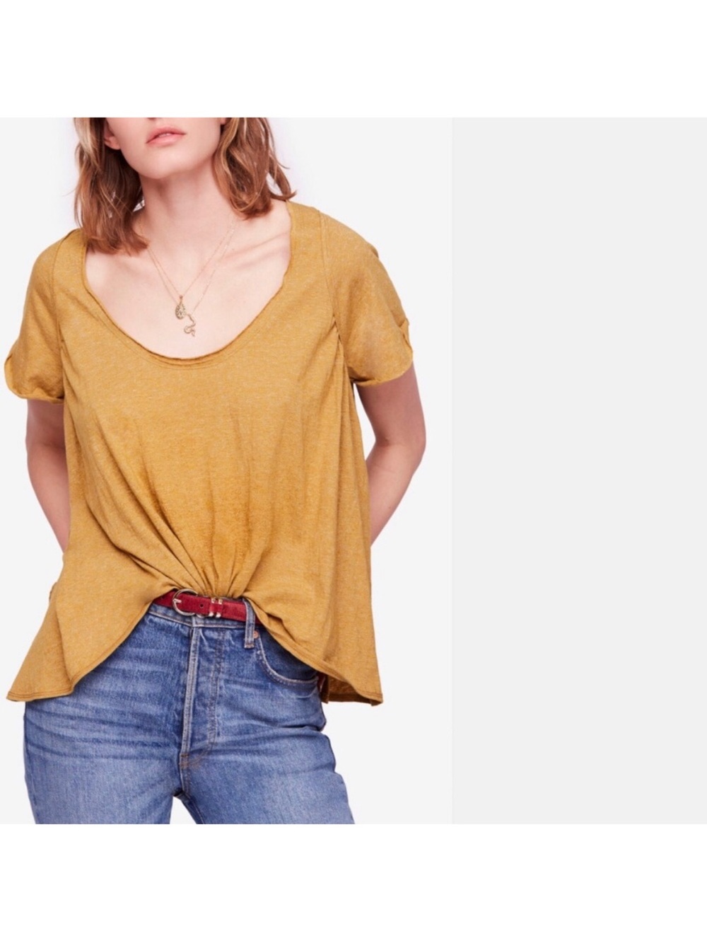Free People Nori Tee in Moss
